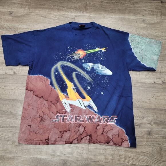 Star Wars Episode 1 Vintage T-shirt Starfighter XLarge XL Vintage Tie Dye